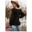 Contrast Sleeve Ruffle Blouse
